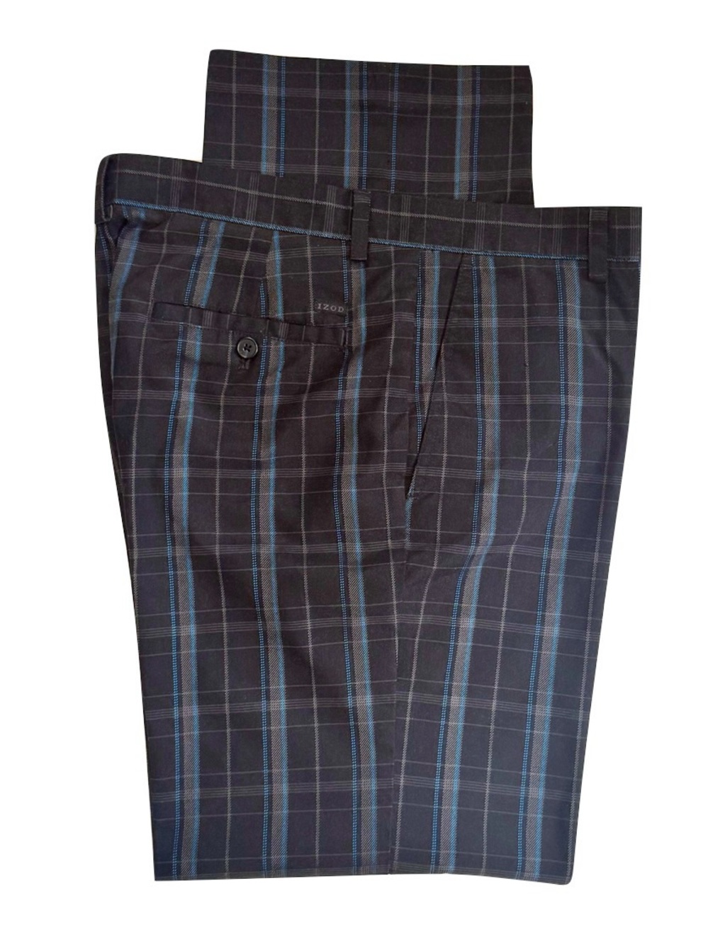 Izod Black Plaid Golf Pants 34 X 32